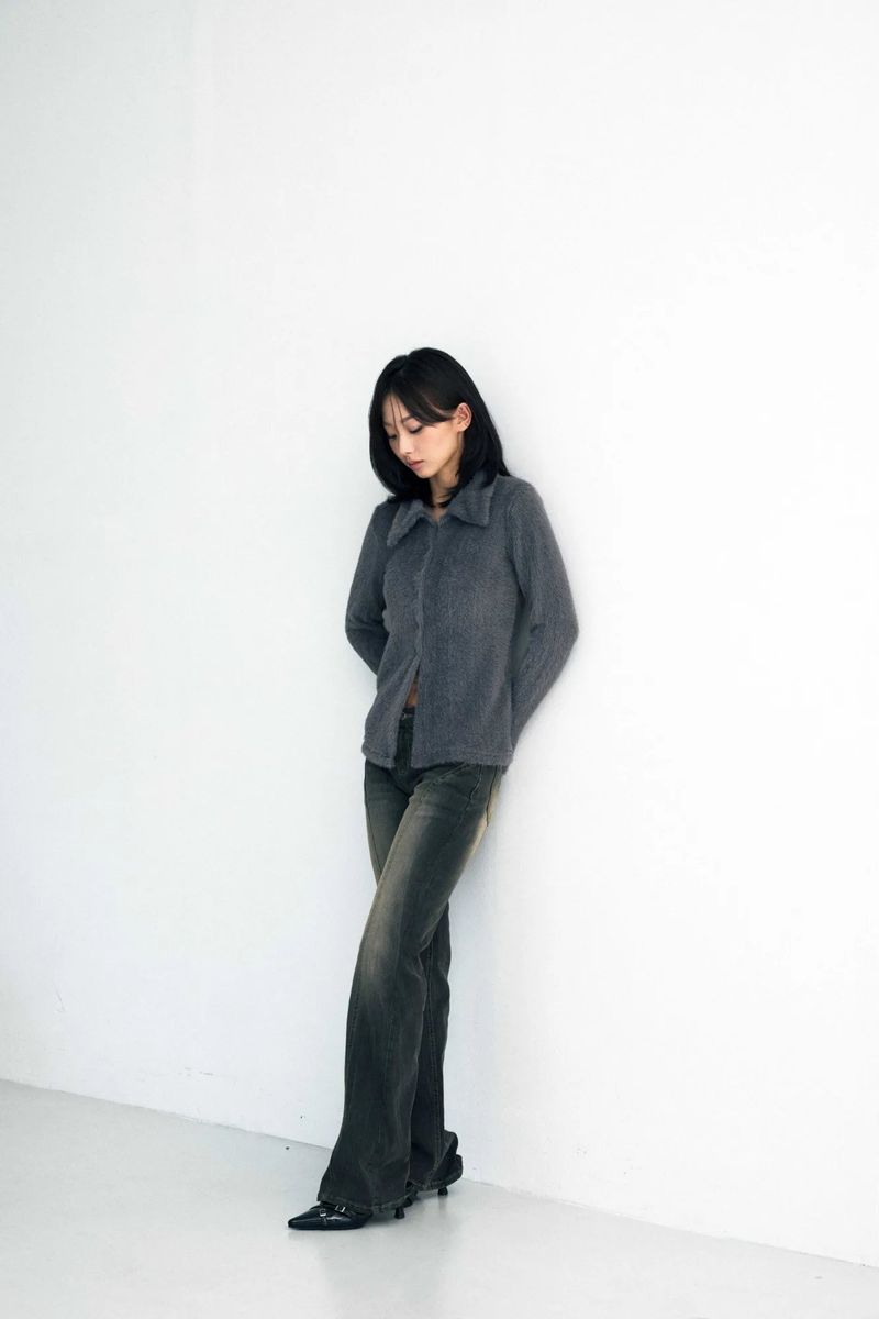  COSMO FUR CARDIGAN / CHARCOAL