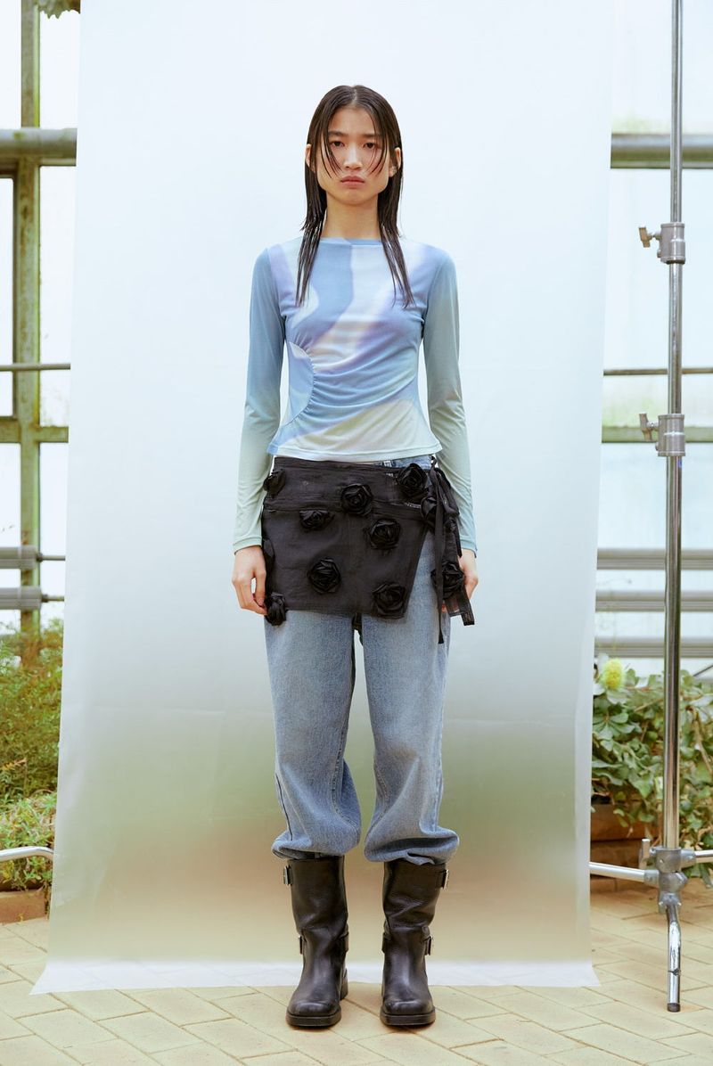 Asymmetric Ruched Top (BLUE)