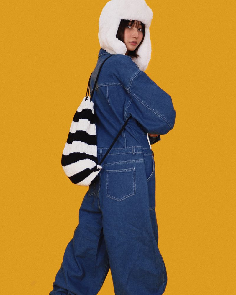 mush over denim jumpsuit