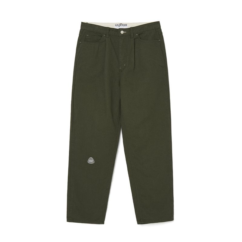 Express Holiday One-tuck Twill Cotton Pants_Khaki