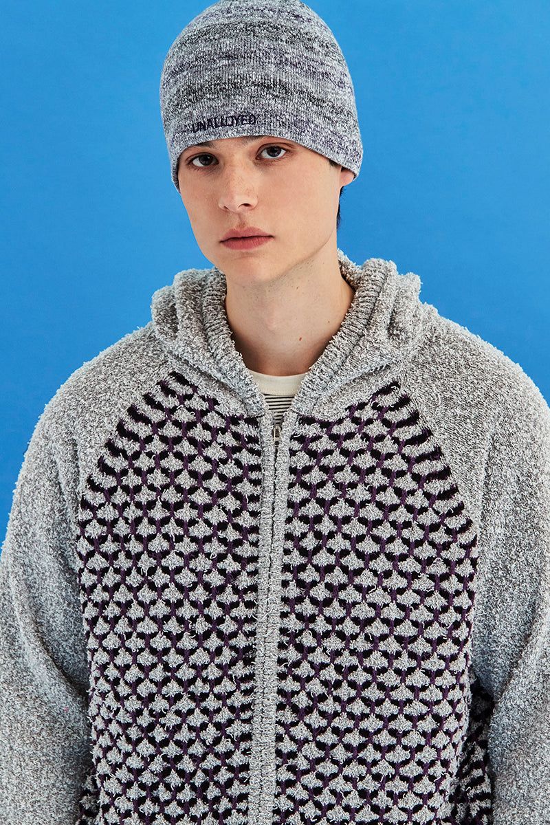 GRADATION STRIPE BEANIE / GREY
