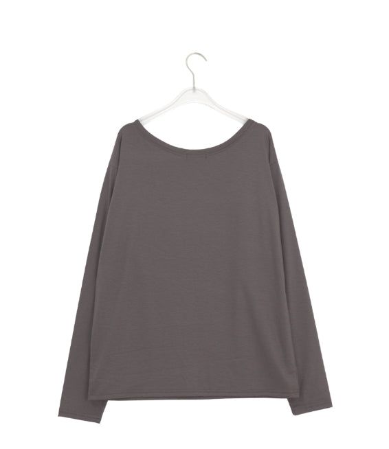 Gauss Loose Fit Printing Off-Shoulder Long Sleeve Tee