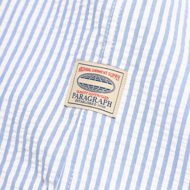 PARAGRAPH HERITAGE OVAL CHECK SHIRT - SKY BLUE STRIPE