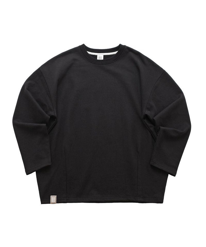 HEAVY-TERRY BALLOON SWEAT BOX TEE (Black)