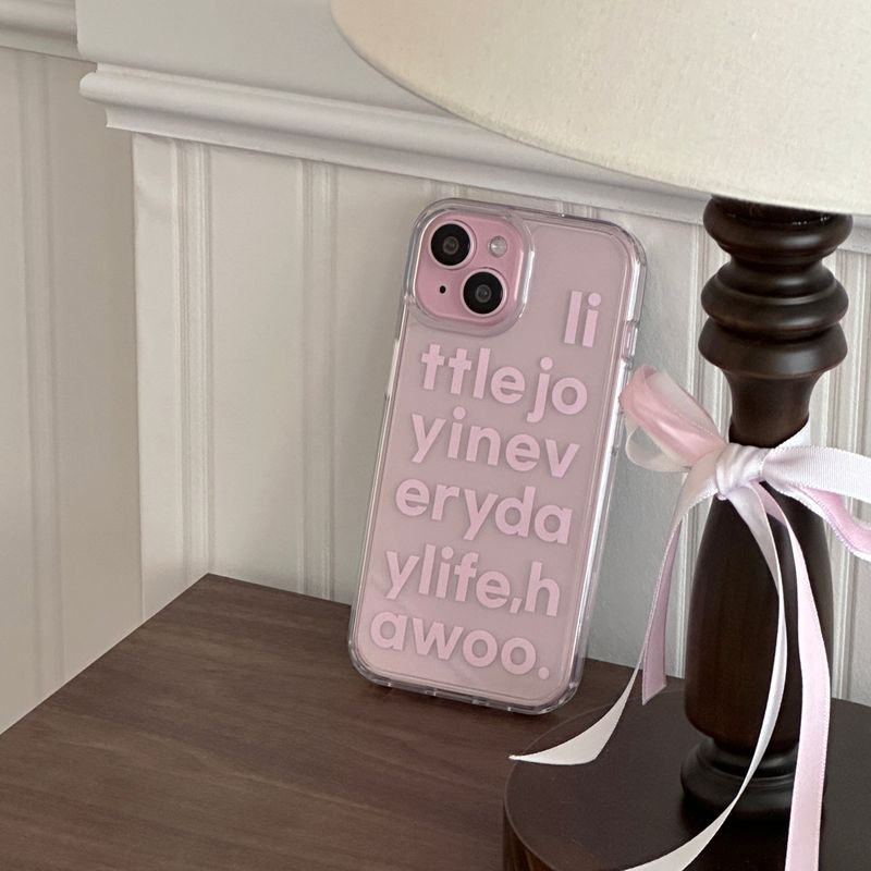 lettering jelly hard case (pink)