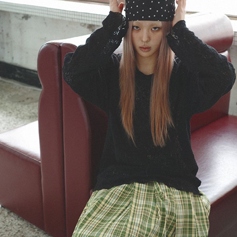 Net Raglan Knit Sleeve (black)