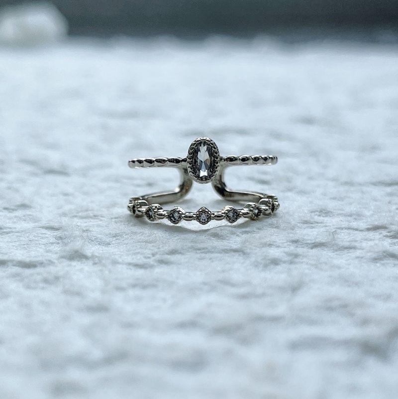 Twin Line Crystal Ring