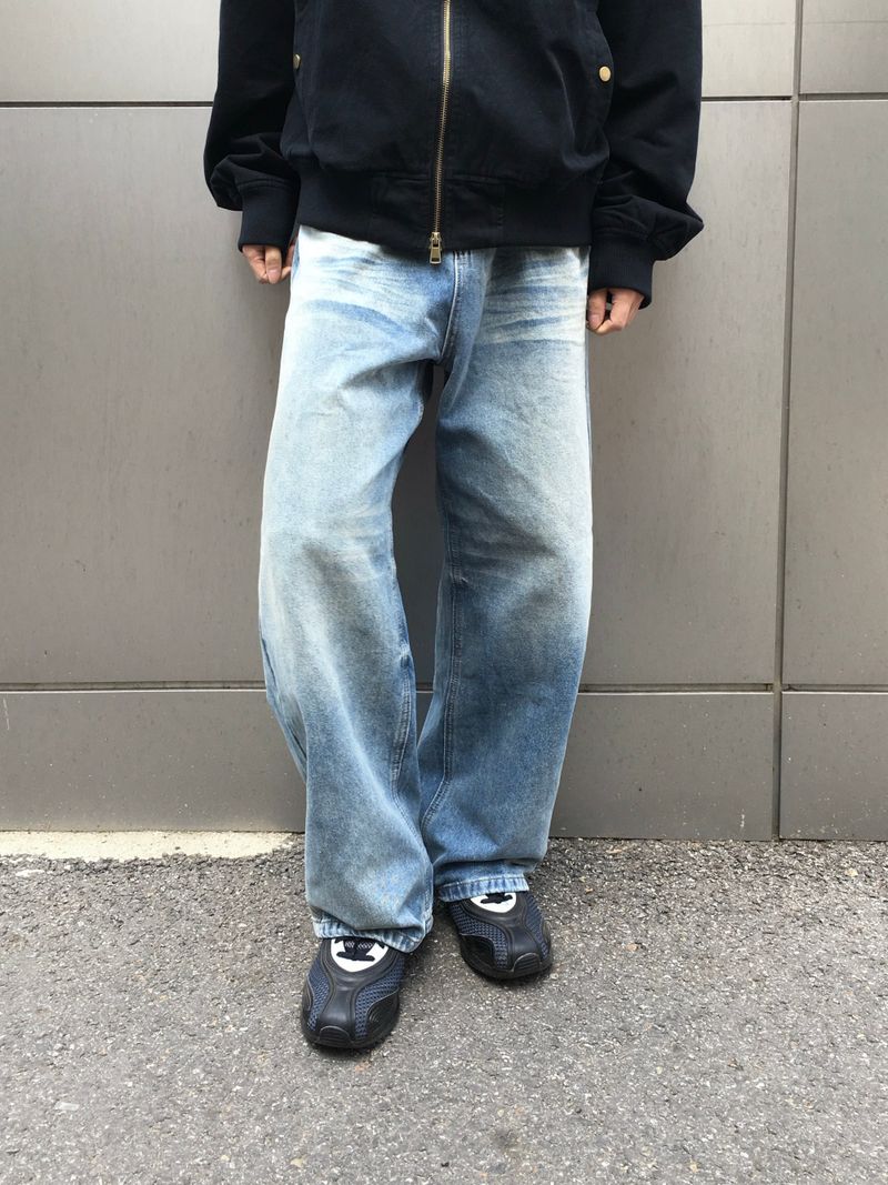Bart washed straight denim pants
