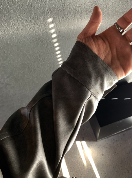 Wayne Vintage Crack Leather Zip-Up Jacket