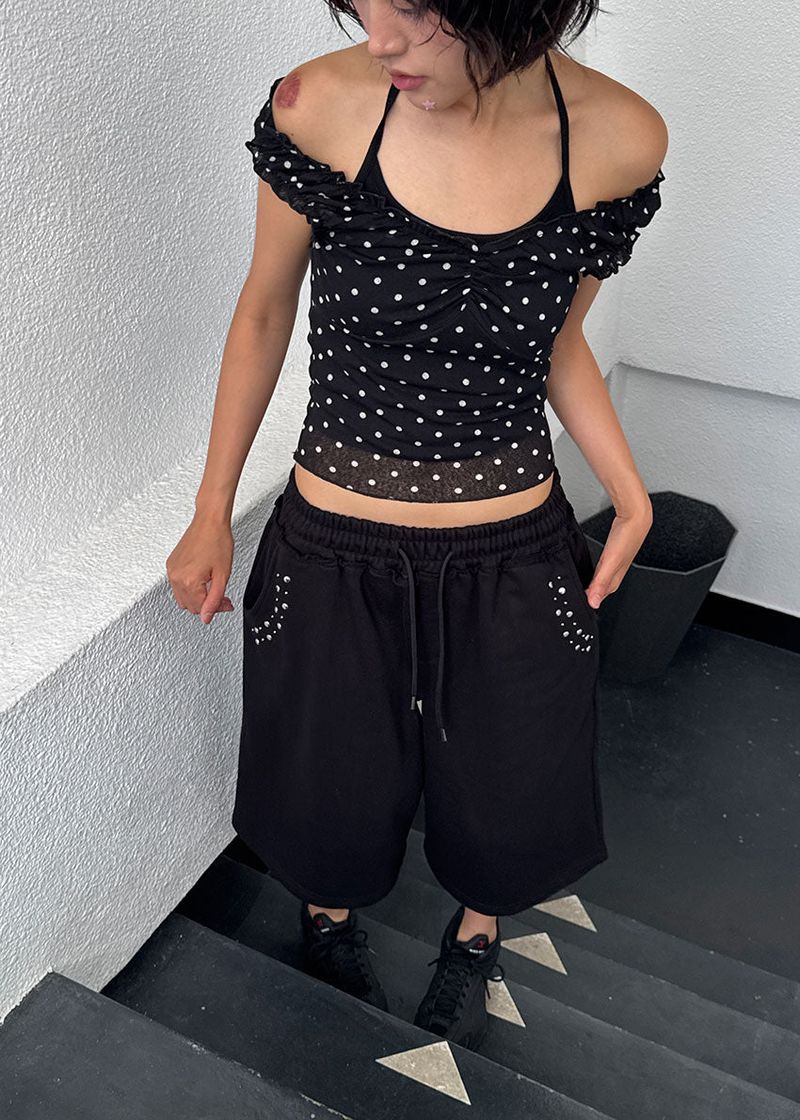SHIRRING DOT 2-WAY TOP