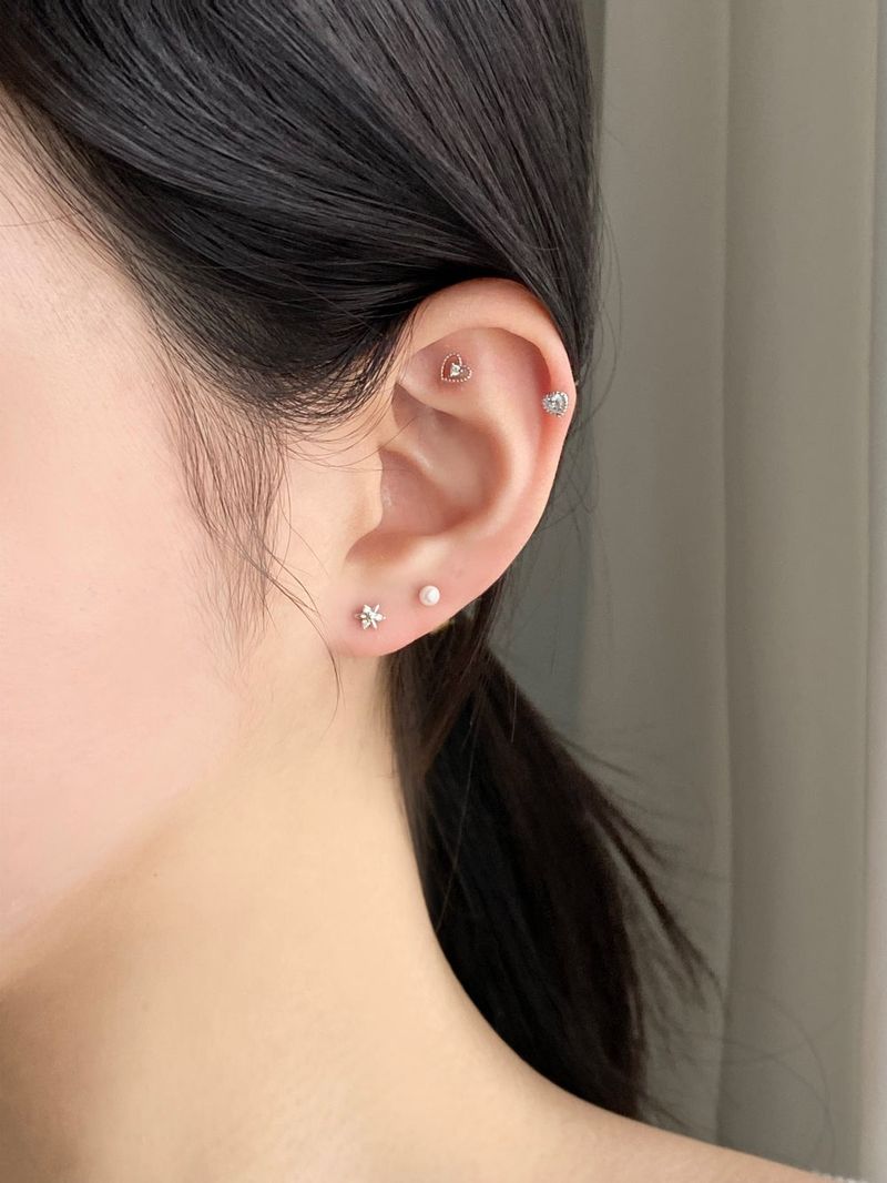 [5 set] pink rub piercing set 
