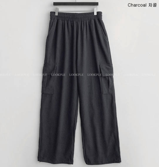 [In-house production]  First Corduroy Cargo String Wide Pants