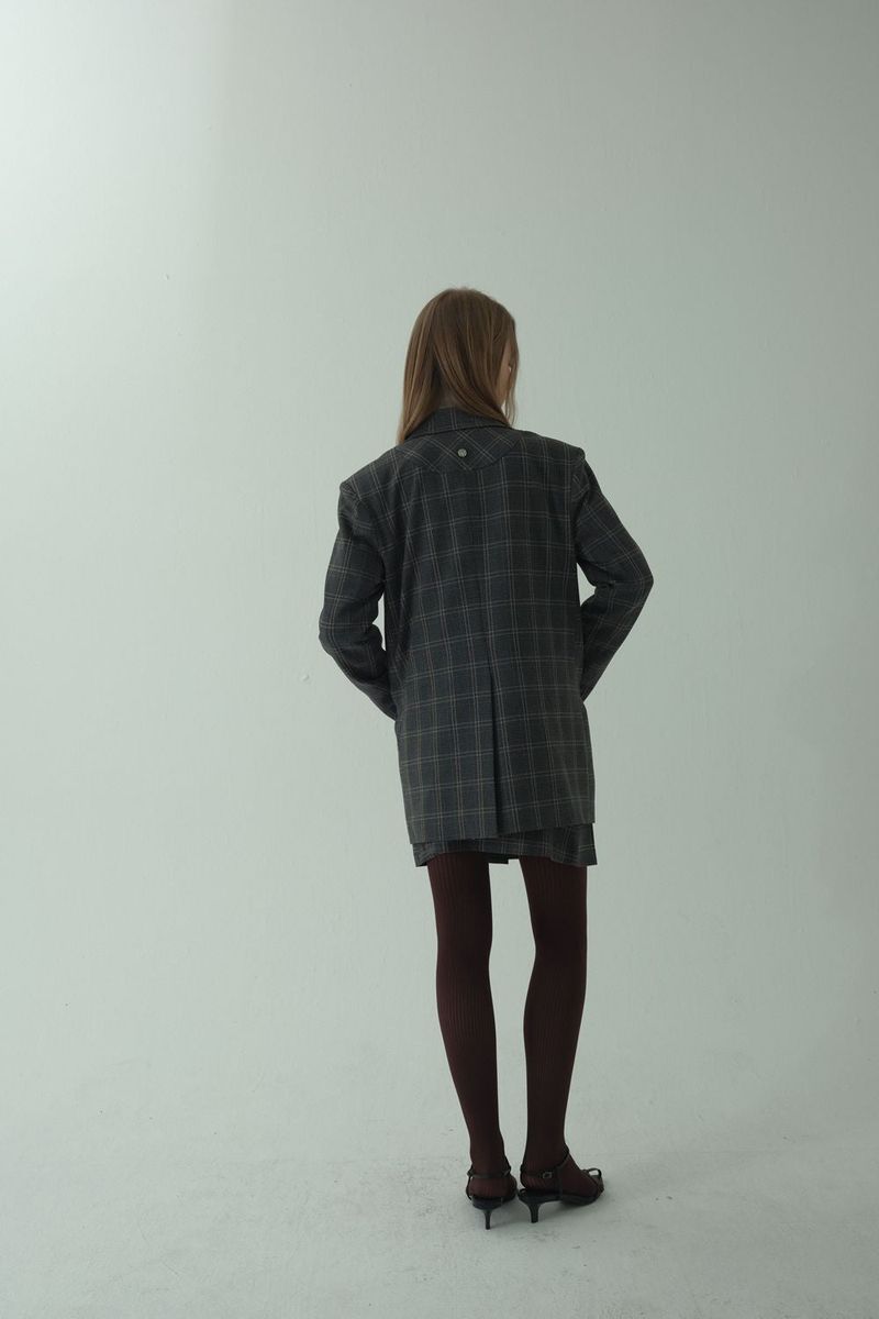 GLAM CHECK SKIRT_BLACK
