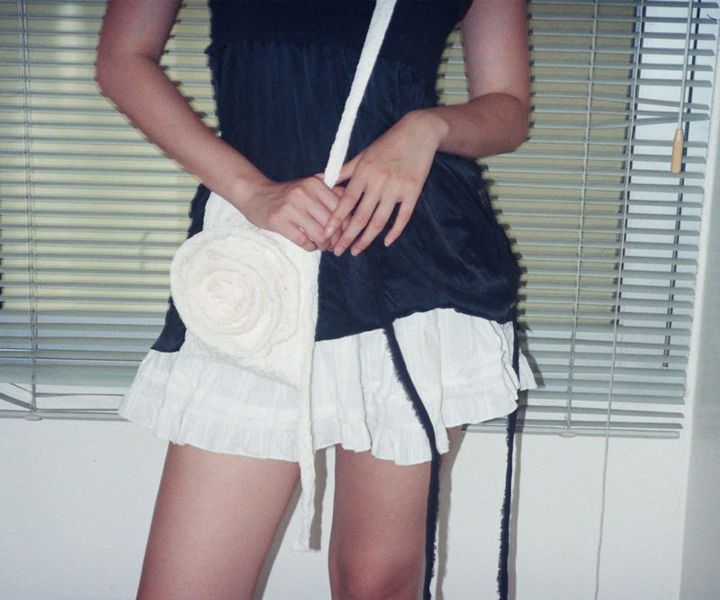 Rose Jacquard Bag - Ivory