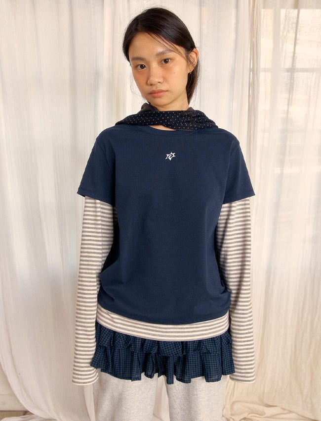 REVERSIBLE FRILL MUFFLER (NAVY)