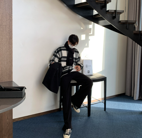  Ninewood Wool Check Sweatshirt