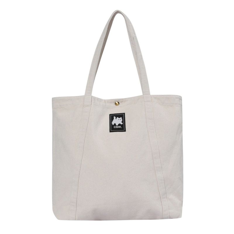 Cat Save The World Mealy basic button eco bag Unisex (2Color)