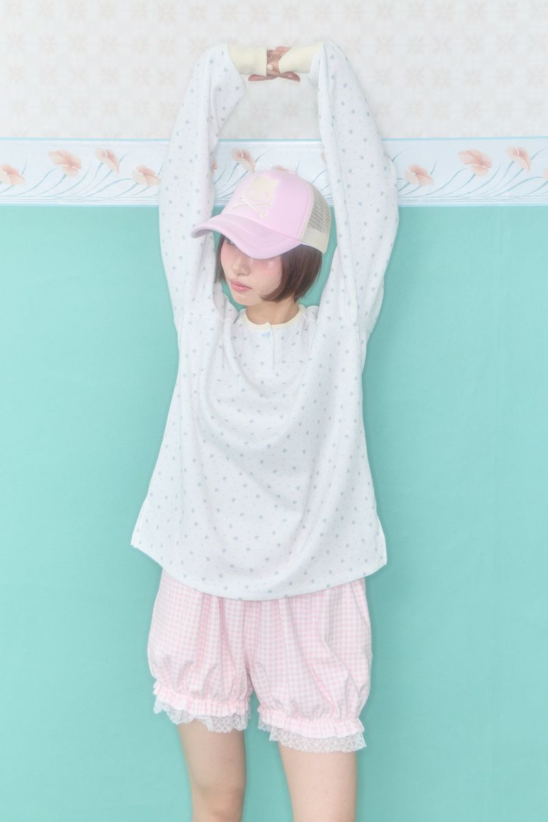 KOKO HENLEY NECK WAFFLE TOP (WHITE)