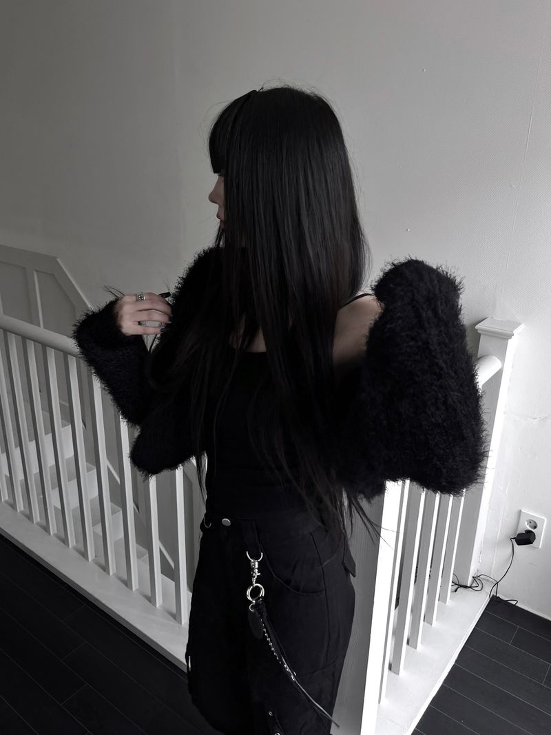 hitch fur crop cardigan (2color)