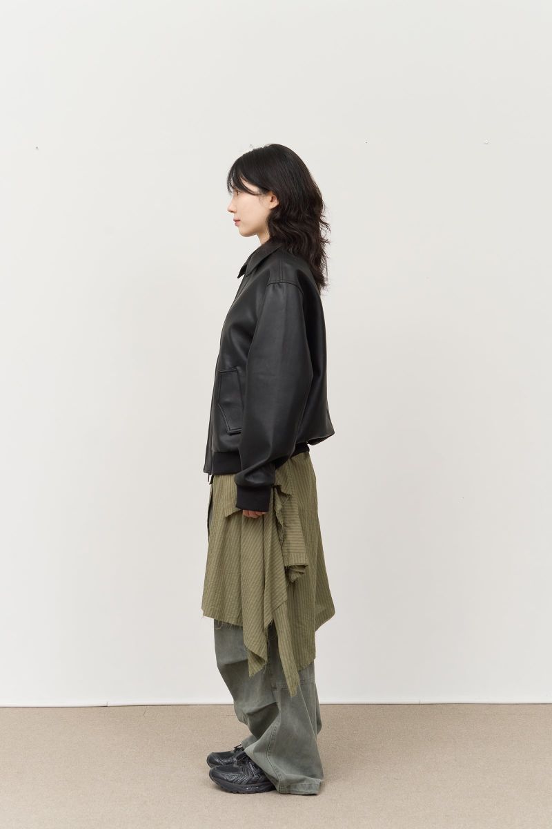 Base Leather Blouson (2color)