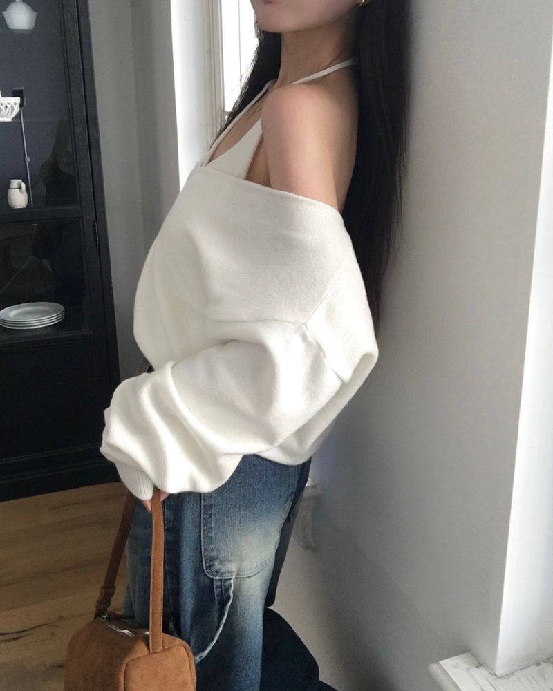 V-Neck Knit & Tank Top Set