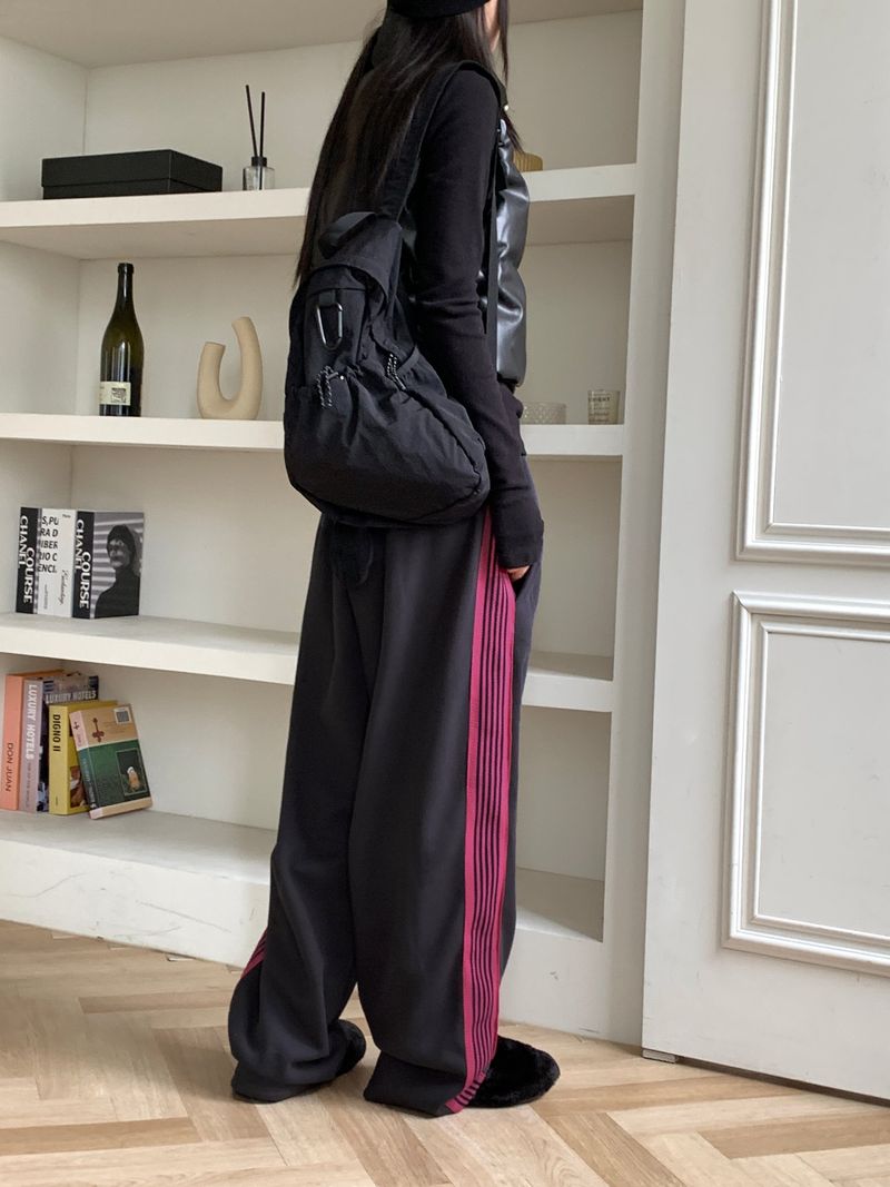 Lat tape line color combination wide training pants