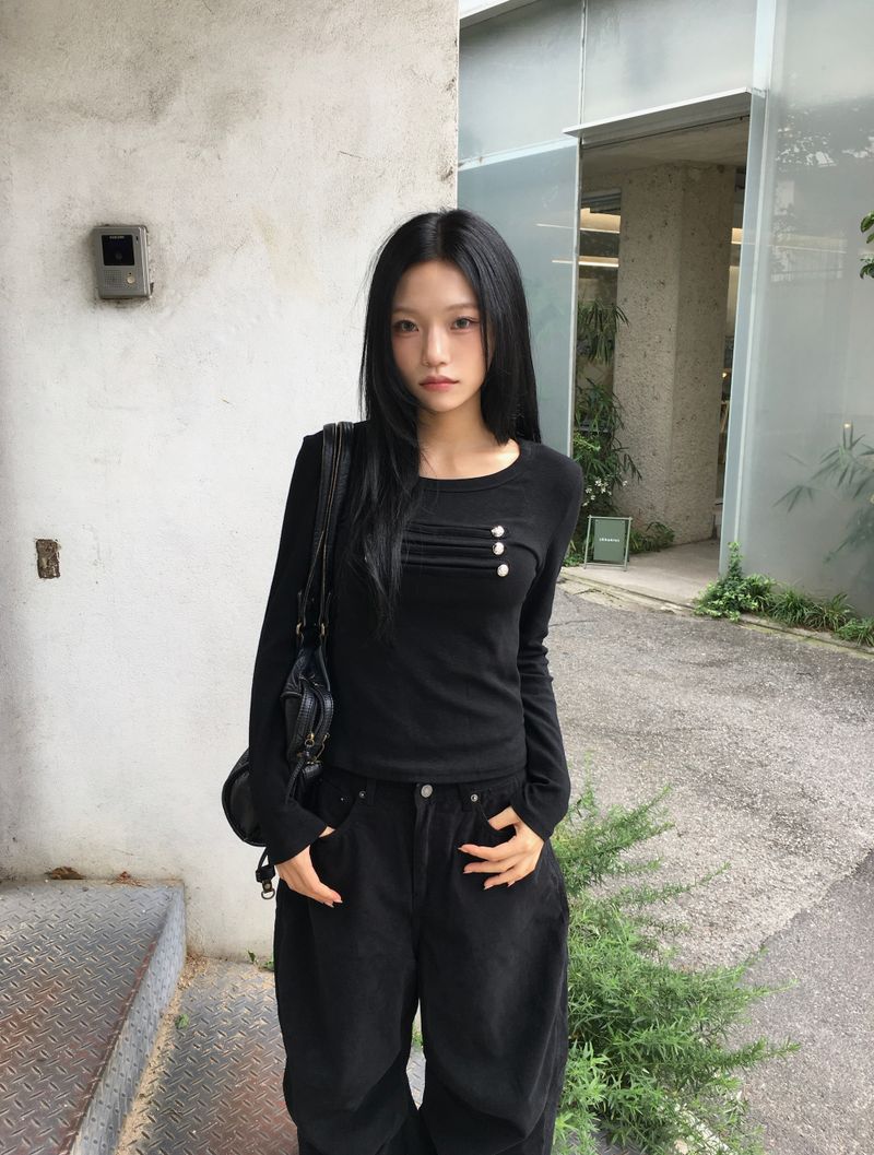 Léon Metal Slim Button Long Sleeve (3c)