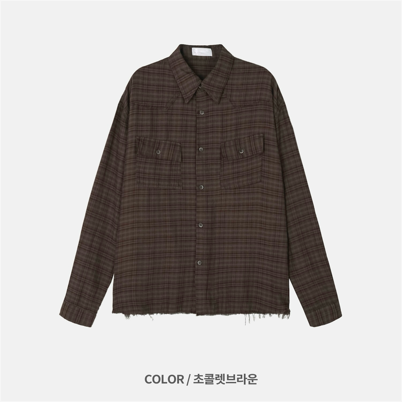 Ravi Raw-Edge Check Shirt (4 Colors)