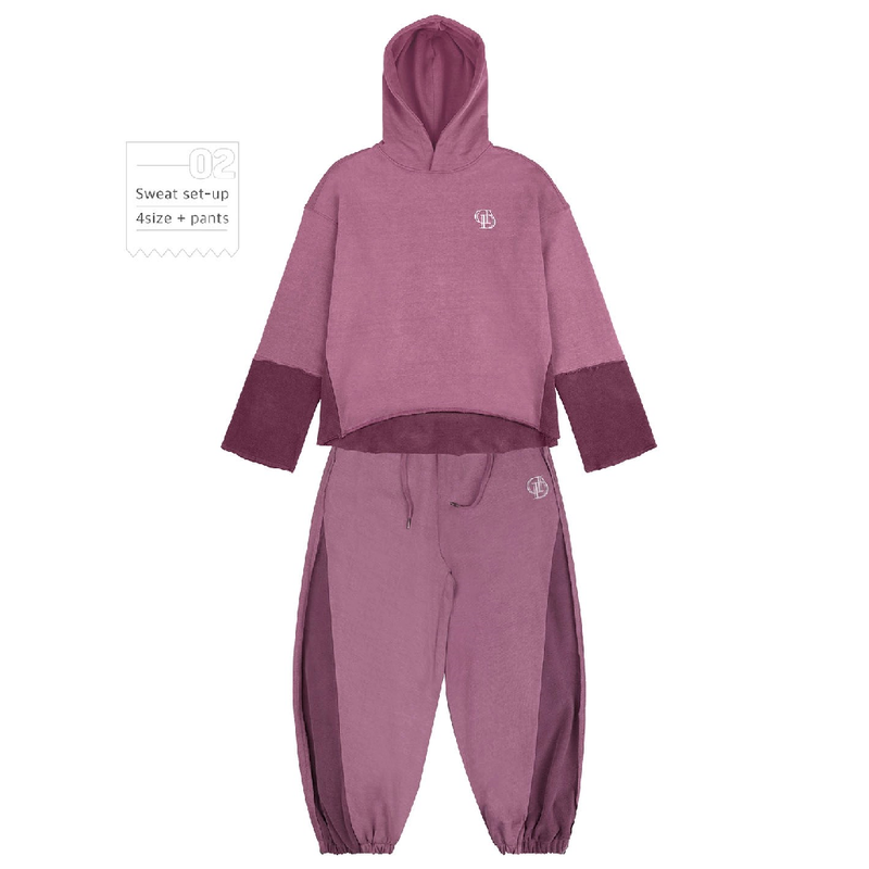 PIGMENT CUTTED BALLOON SWEATPANTS_REDDISH PURPLE