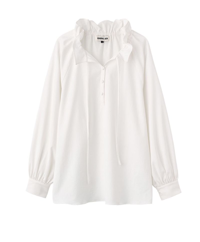 【即日発送】loose fit frill collar blouse