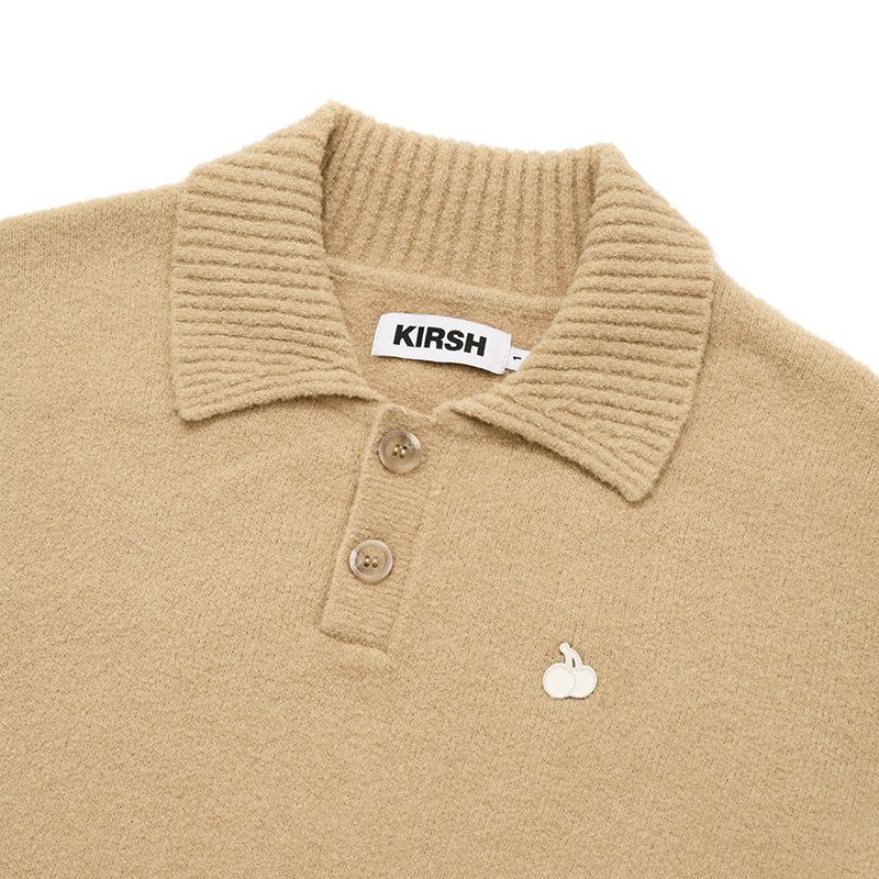 MONO CHERRY MEN COLLAR KNIT[SAND]