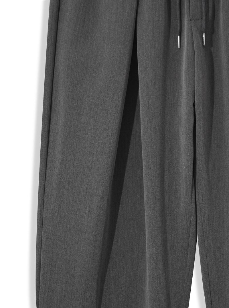 Planned Banding One-Tuck String Slacks
