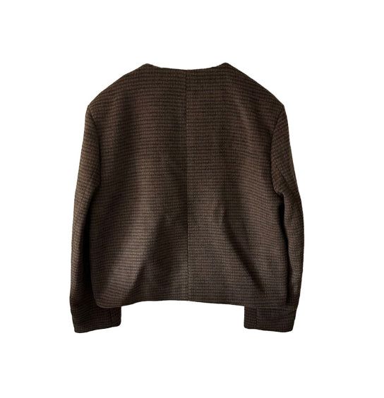 Objet Wool Check Round Jacket