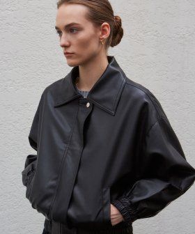 NICK&NICOLE(ニック&ニコール)の「VEGAN LEATHER BLOUSON_BLACK(Jackets/Outerwear)」