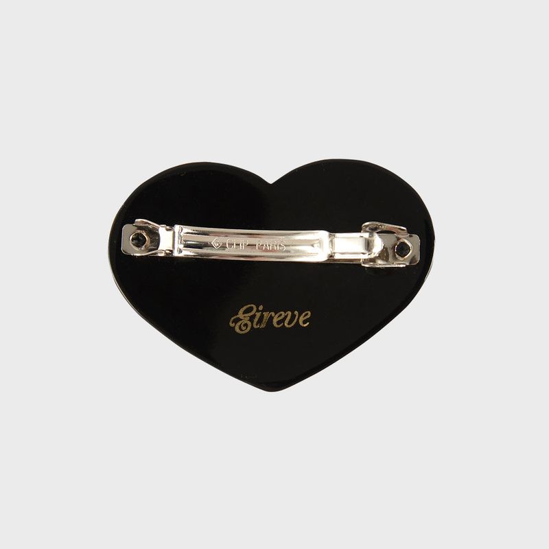 LOGO HEART BARRETTE_BLACK