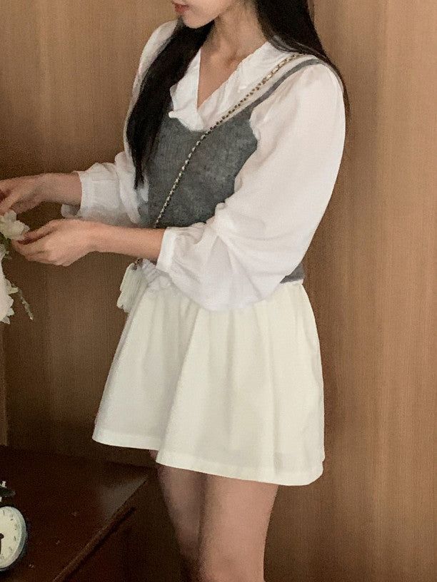 MV Shirring Flare Mini Skirt (2color)