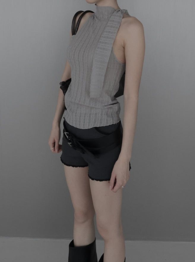 Double strap square wide belt