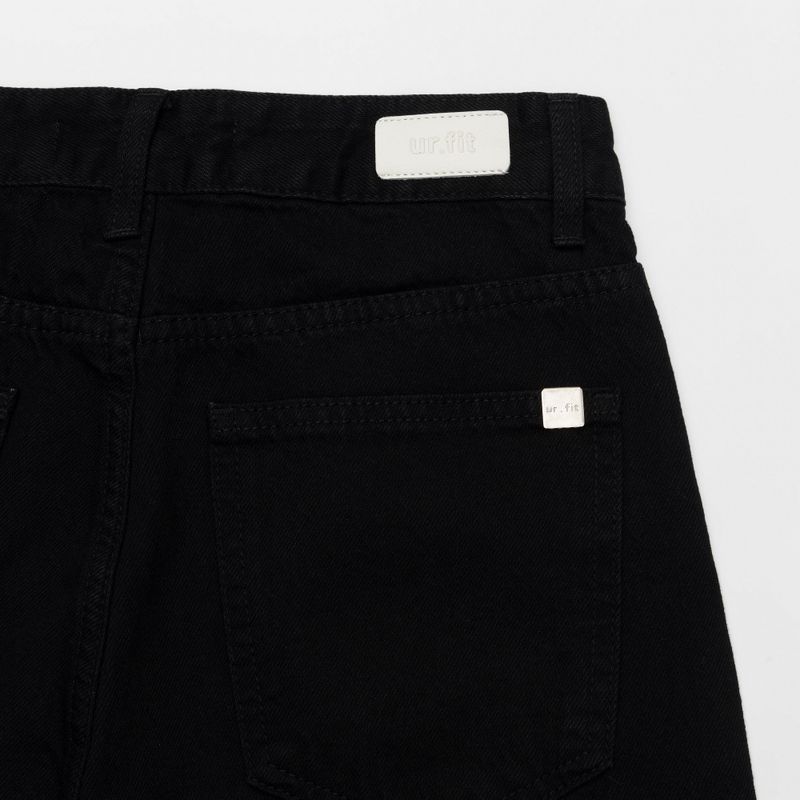 RIBBON EMBROIDERED BLACK DENIM PANTS code 18203