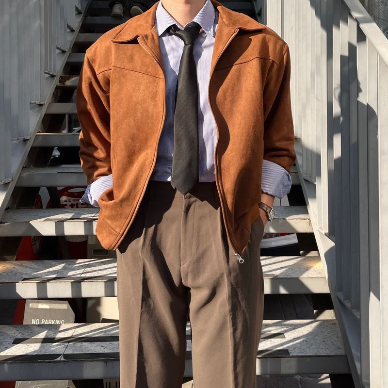 Mens Suede Trucker Jacket