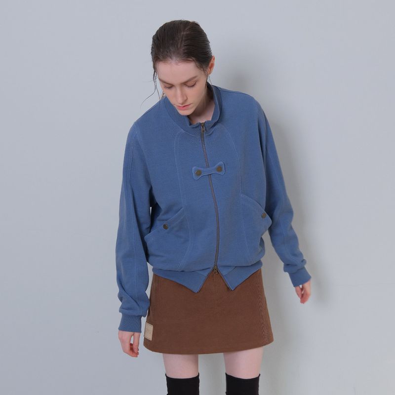 Blue Butterfly Pigment Jersey Zip-up