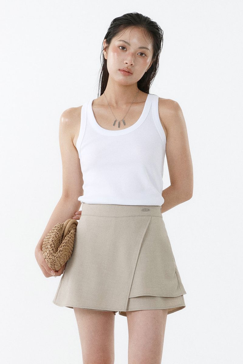 DEEP NECK SLEEVELESS TOP_ALL WHITE