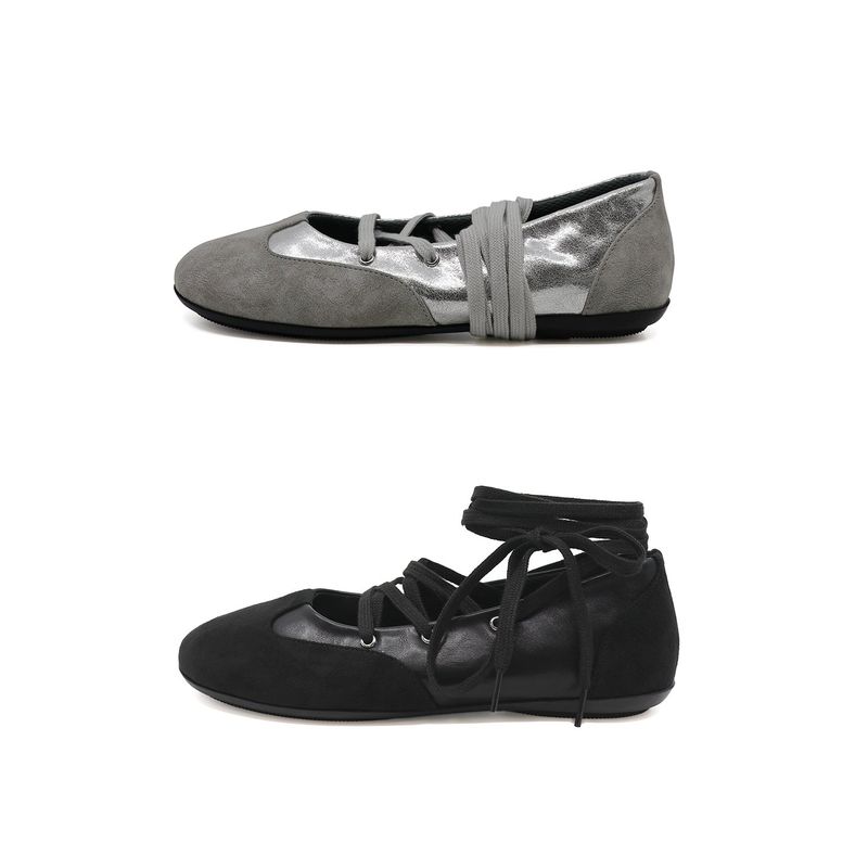 Tender 0003. Combi Lace-Up Flats - 3colors