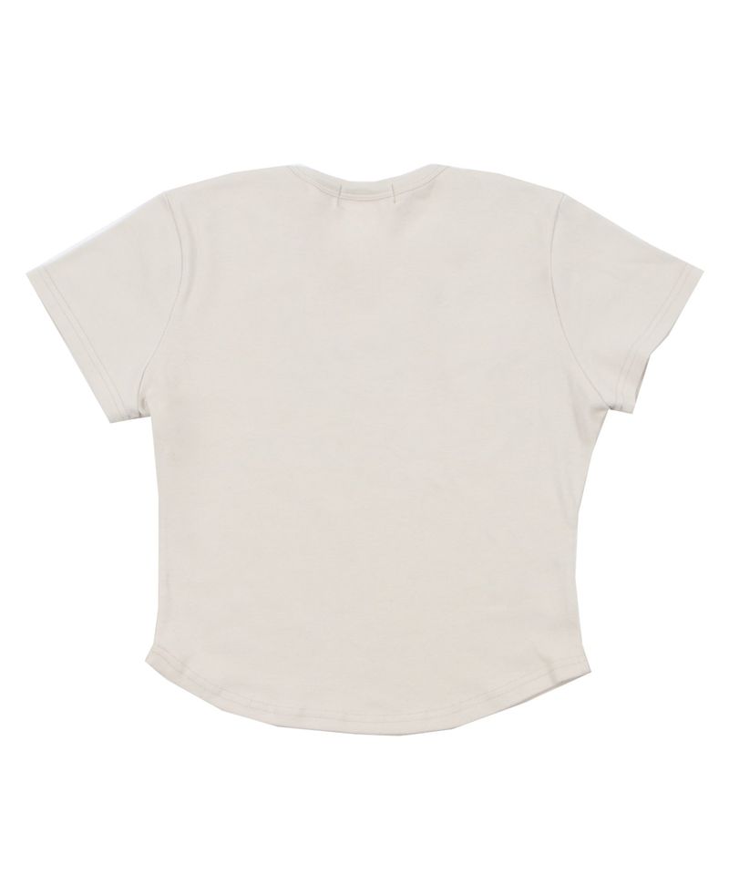 Symbol Embroider Crop Top (Beige)