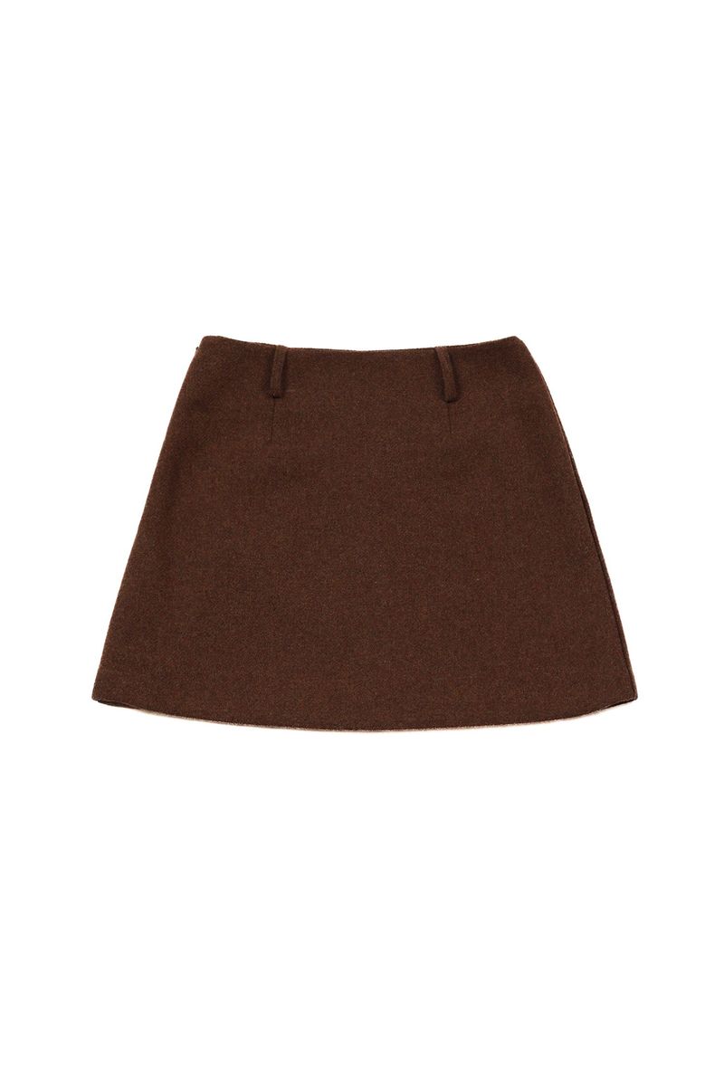 POPPALS（ポップパルズ）の「Mini Wool Skirt [Brown]（Skirts）」