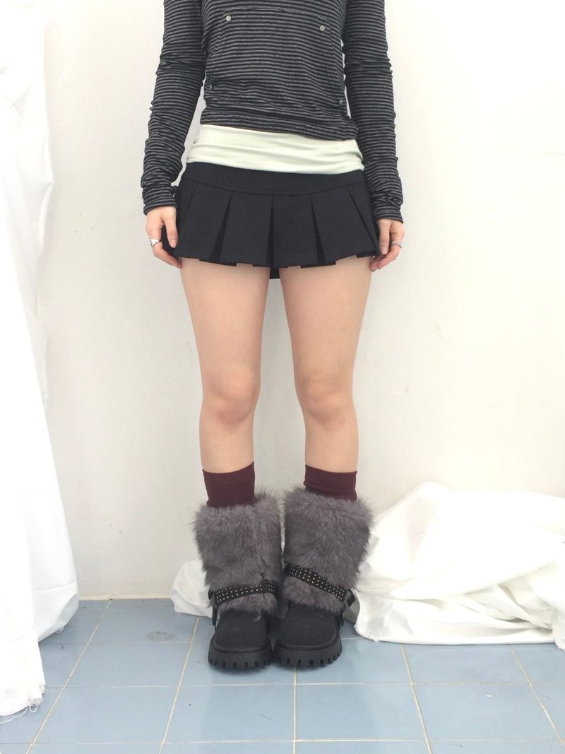 Basic Pleated Miniskirt