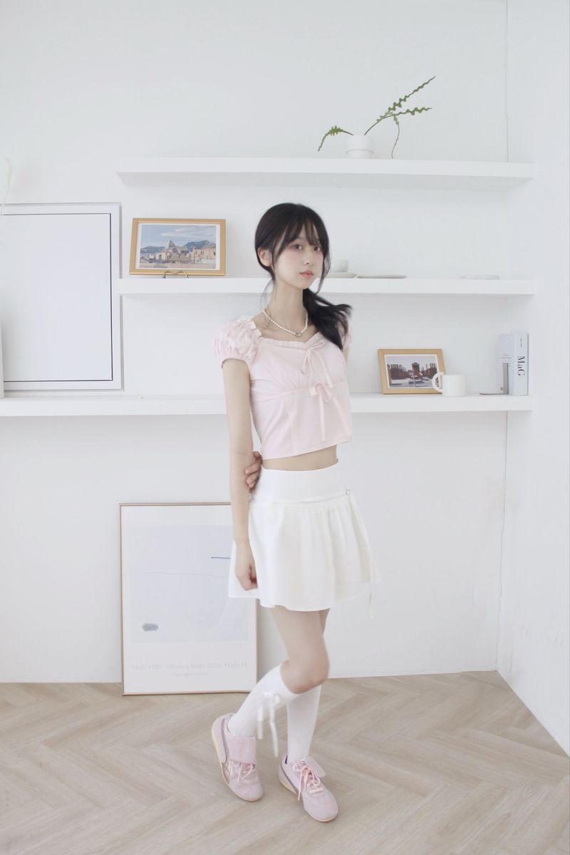 [Belt Set] Half Flare Mini Skirt
