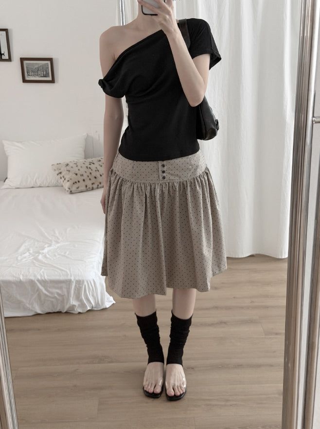 Tib Dot Midi Skirt