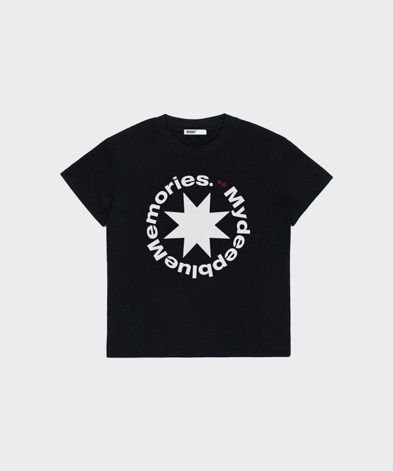 (W)MM CROP ROUND LOGO TEE (BLACK)
