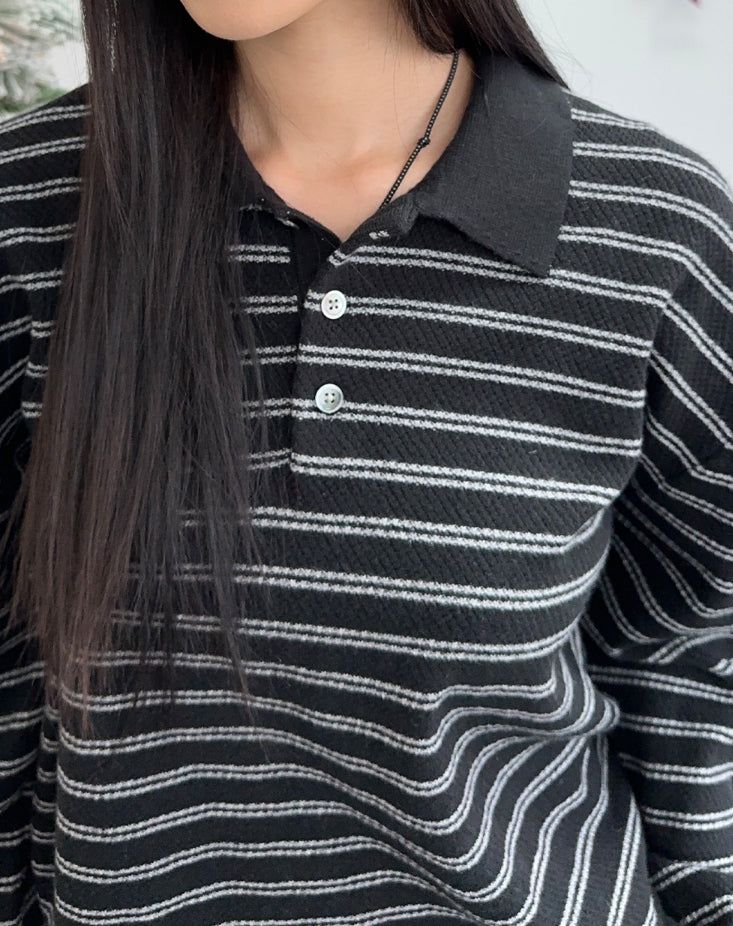 Heady Stripe Collar Knit