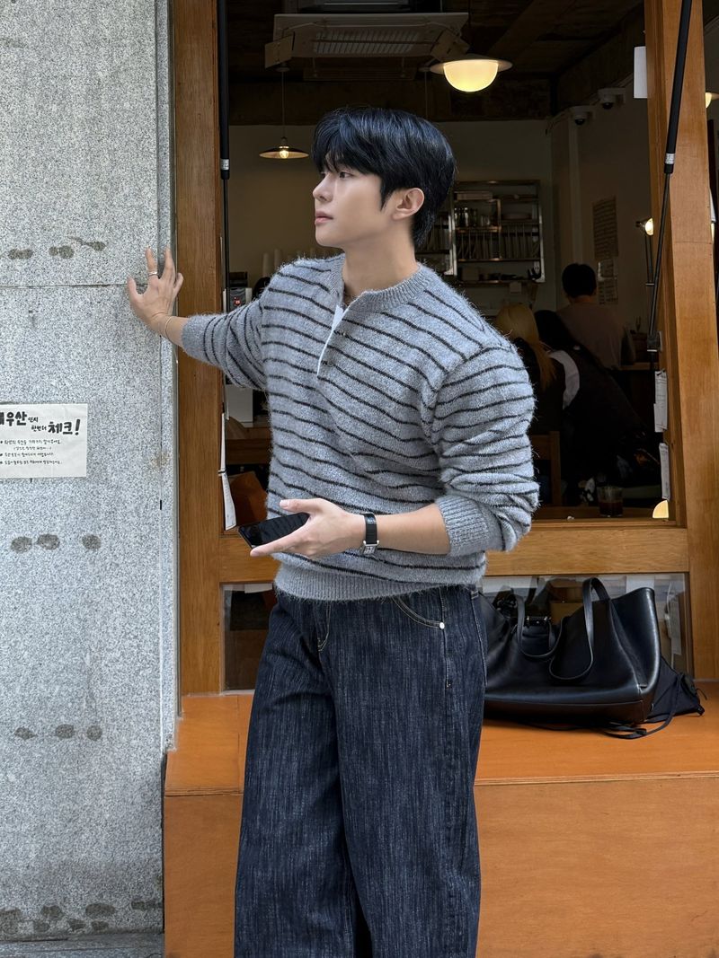 AVAND(アバンド)の「Avan hairy henley-neck knitwear(Tops)」